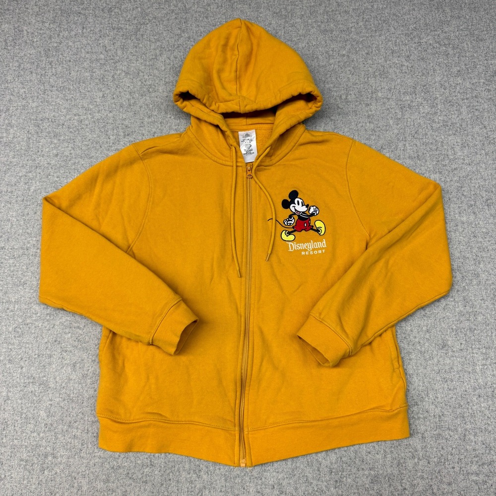 Disney | Mickey Mouse Disneyland Resort Zip Hoodie | L | Yellow | Fleece Graphic
